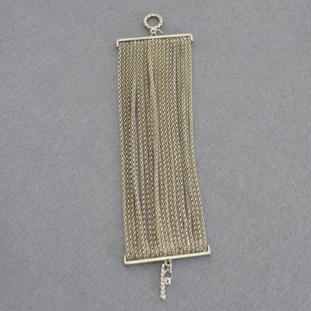 Silver Multi Strand Chain Bracelet